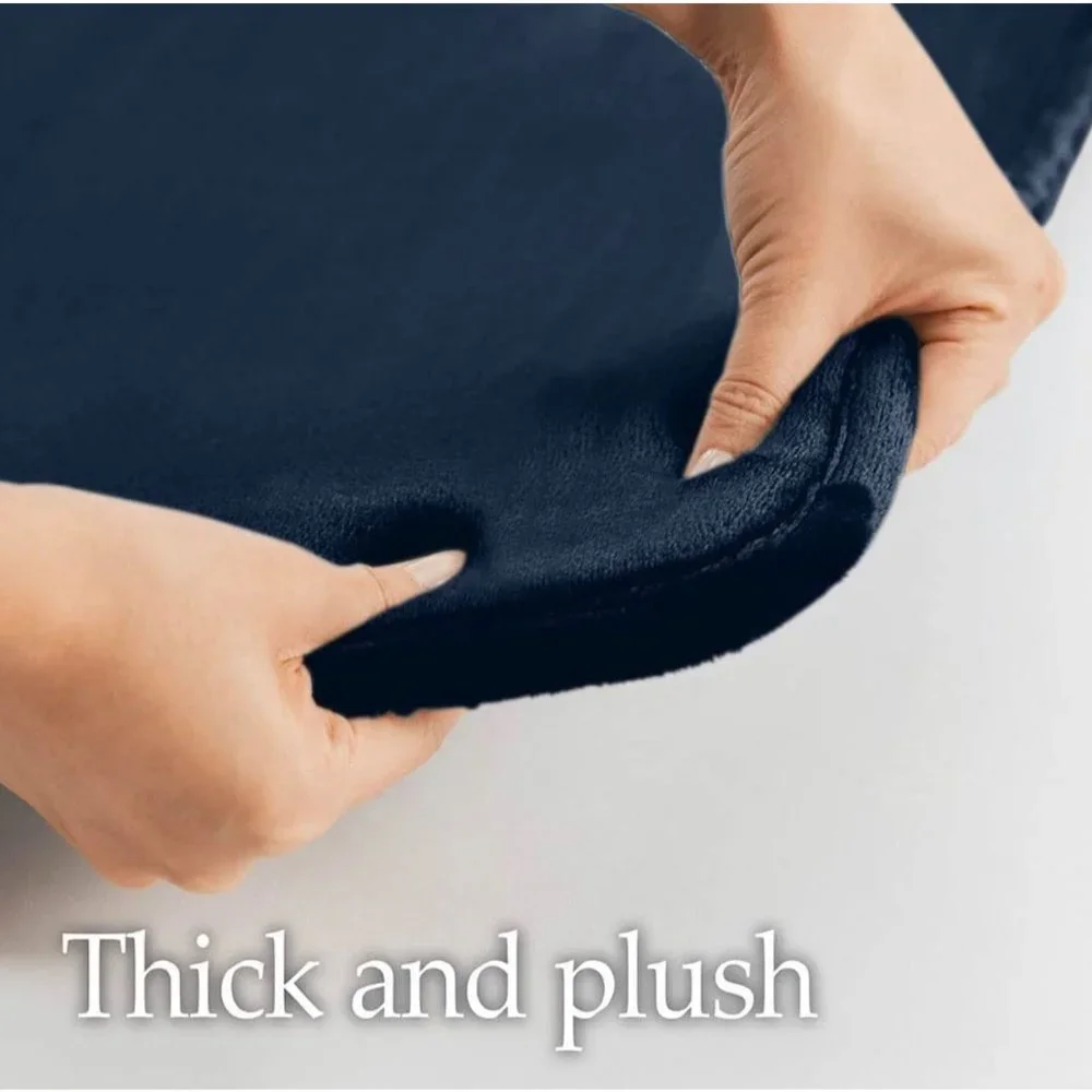 lalaLOOM Thick Memory Foam Bath Rug, Luxurious Velvet Topside Plush Bathroom Rug
